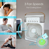 Portable Air Conditioners - Small AC Quiet Personal Air Cooler, USB Powered Mini Desktop Cooling Misting Fan, 1 | 2 | 3 Timer 3 Smart Speeds, 360°Adjustment Office, Home, Room, Carved Design MULTI GenzVybs